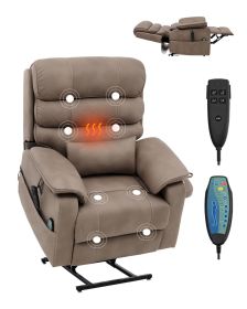 Power Lift Recliner Chair, Lift Chair with Heat and Massage for Elderly, Dual Motor Recliner Chair with a Cup holder