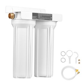 RV Water Filtration System, 2-Cartridge Water Filter System for Campers, Remove Sediments, Chlorine, Bad Tastes, Odors, and Most Contaminants