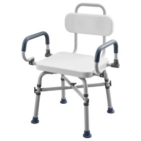 Swivel Shower Chair with Arms and Back, 500 lbs Heavy Duty Bench Seat for Inside Shower Stall and Bathtub