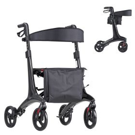 Rollator Walker with Seat for Seniors, Foldable Lightweight Rolling Walker