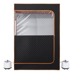 Upgraded Portable Steam Sauna for Home, 2 Person Full Body Home Spa Tent with Steamer & 2 Foldable Chairs & Remote & 2 Essential Oil Boxes