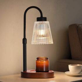 Black Candle Warmer Lamp WithTimer and Dimmer,Fragrance Electric Wax Melt Warmer with 2 Bulbs,Scented Jar Lamp