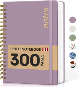 Lined Spiral Notebook Journal for Work, 300 Pages Thick B5 (7.1"x10") College Ruled Journal for Women & Writing, Hardcover Notebook for Note Taki