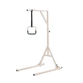 Trapeze Bar for Bed Mobility, Height-Adjustable Bed Trapeze with 2 Casters
