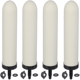 HUINING 4PCS Replacement Ceramic Filter Candle with Activated Carbon for Countertop Gravity Water Filter System,Household Water Bucket