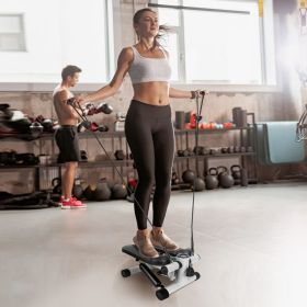 Exercise Stepper for Women Mini Fitness Stepper with 2 Resistance Bands LCD Monitor Max 330.7LBS Load Stair Stepper Quiet Stepper