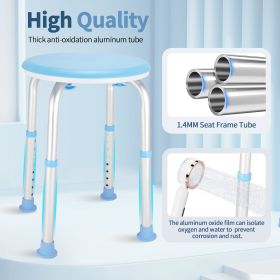 Swivel Shower Chair for Inside Shower, Adjustable Round Shower Stool with Back Scrubber, Shower Seat for Inside Tub Bathroom Ben