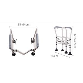 Commode Chair, Height Adjustable Shower Wheelchair, Foldable Bath Chair, Toilet Chair with Padded Seat & Bedpan, Stable & Comfortable (Color: AS SHOW)